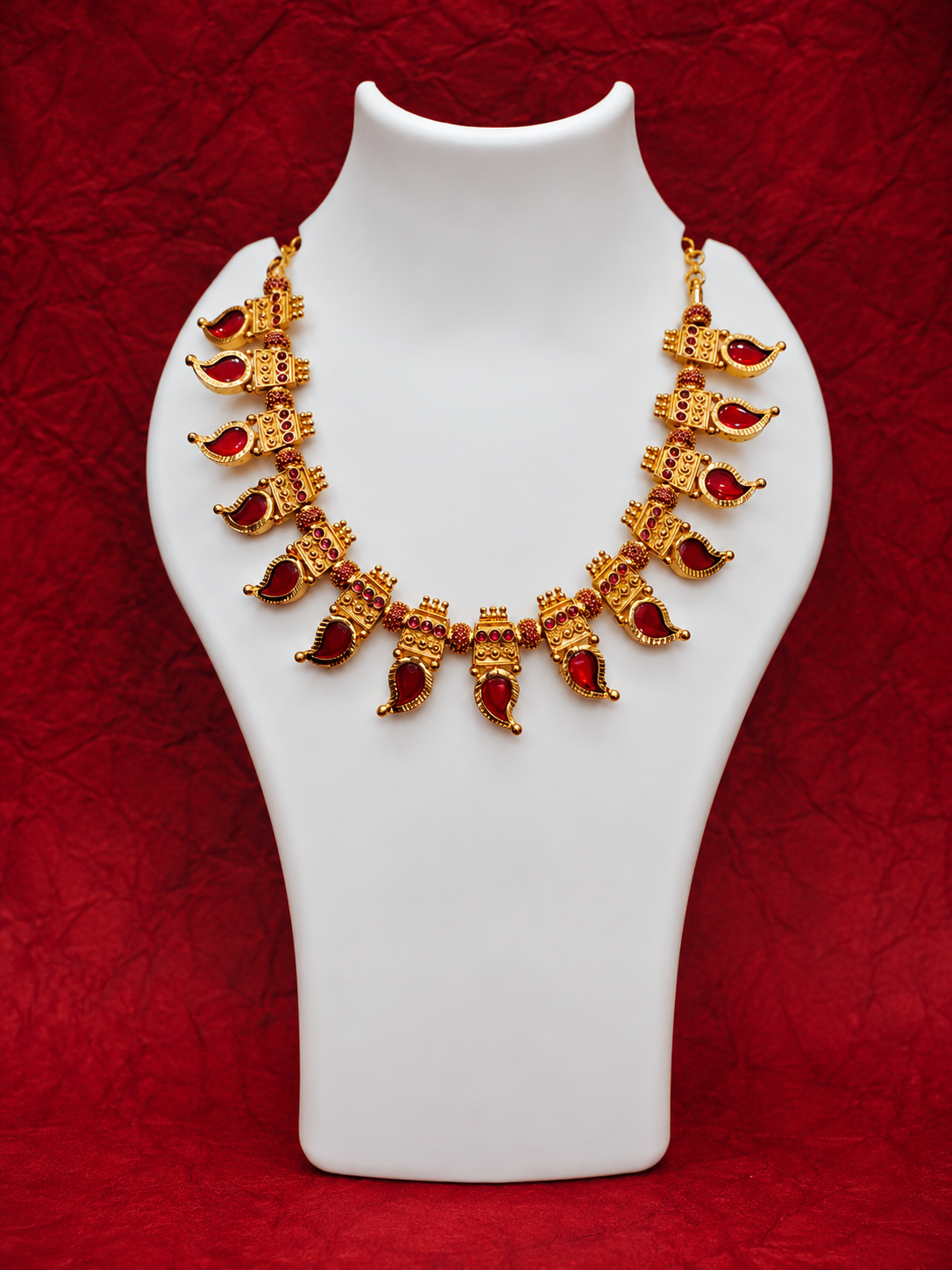 Manga Haaram (Red) - SRIDHYA Jewellers