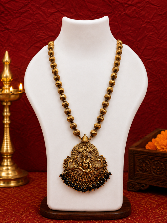 Antique Ganapathi Long Haraam - SRIDHYA Jewellers