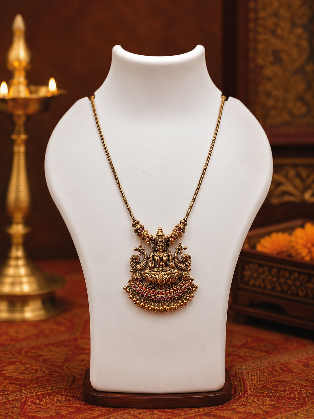 Antique Lakshmi Pendent Chain - SRIDHYA Jewellers