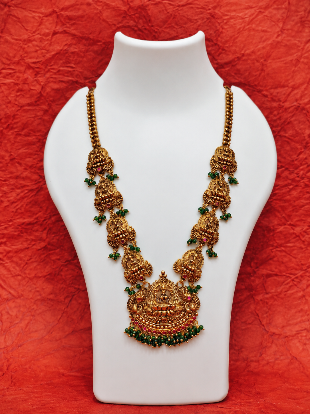 Antique Lakshmi Long Haram - SRIDHYA Jewellers
