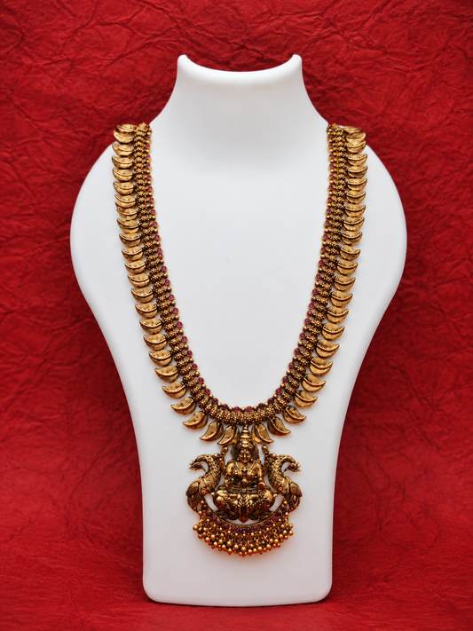 Long Haram with Lakshmi Pendant - SRIDHYA Jewellers