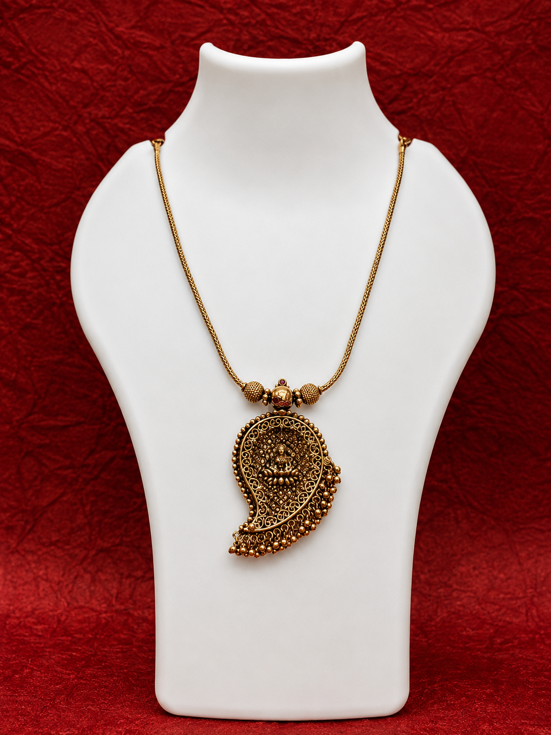 Antique Lakshmi Pendant Manga Chain - SRIDHYA Jewellers