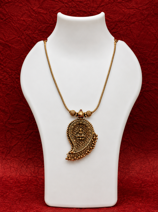 Antique Lakshmi Pendant Manga Chain - SRIDHYA Jewellers