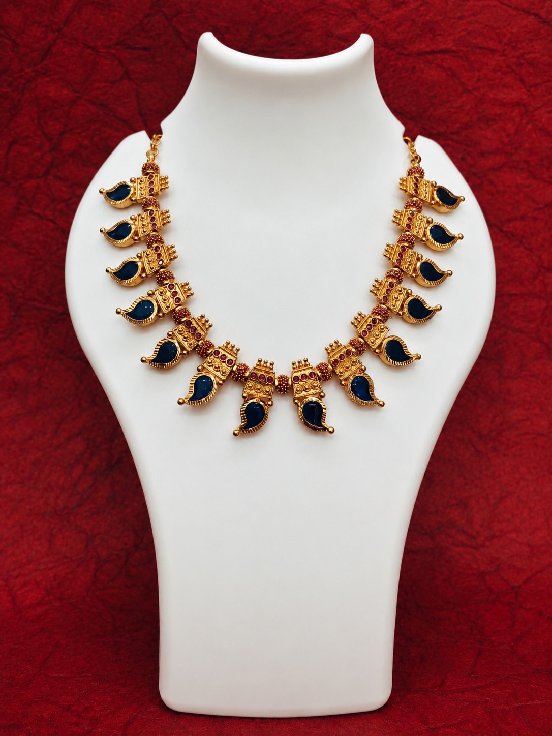 Blue Mango Haaram Necklace - SRIDHYA Jewellers