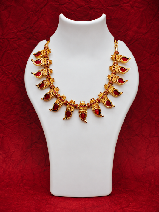 Manga Haaram (Red) - SRIDHYA Jewellers