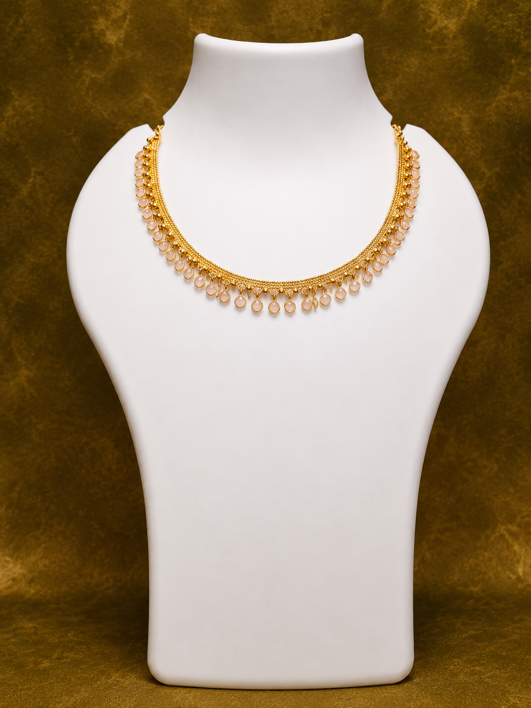 Elegant Heart Stone Gold Necklace for Women | SRIDHYA Jewellers