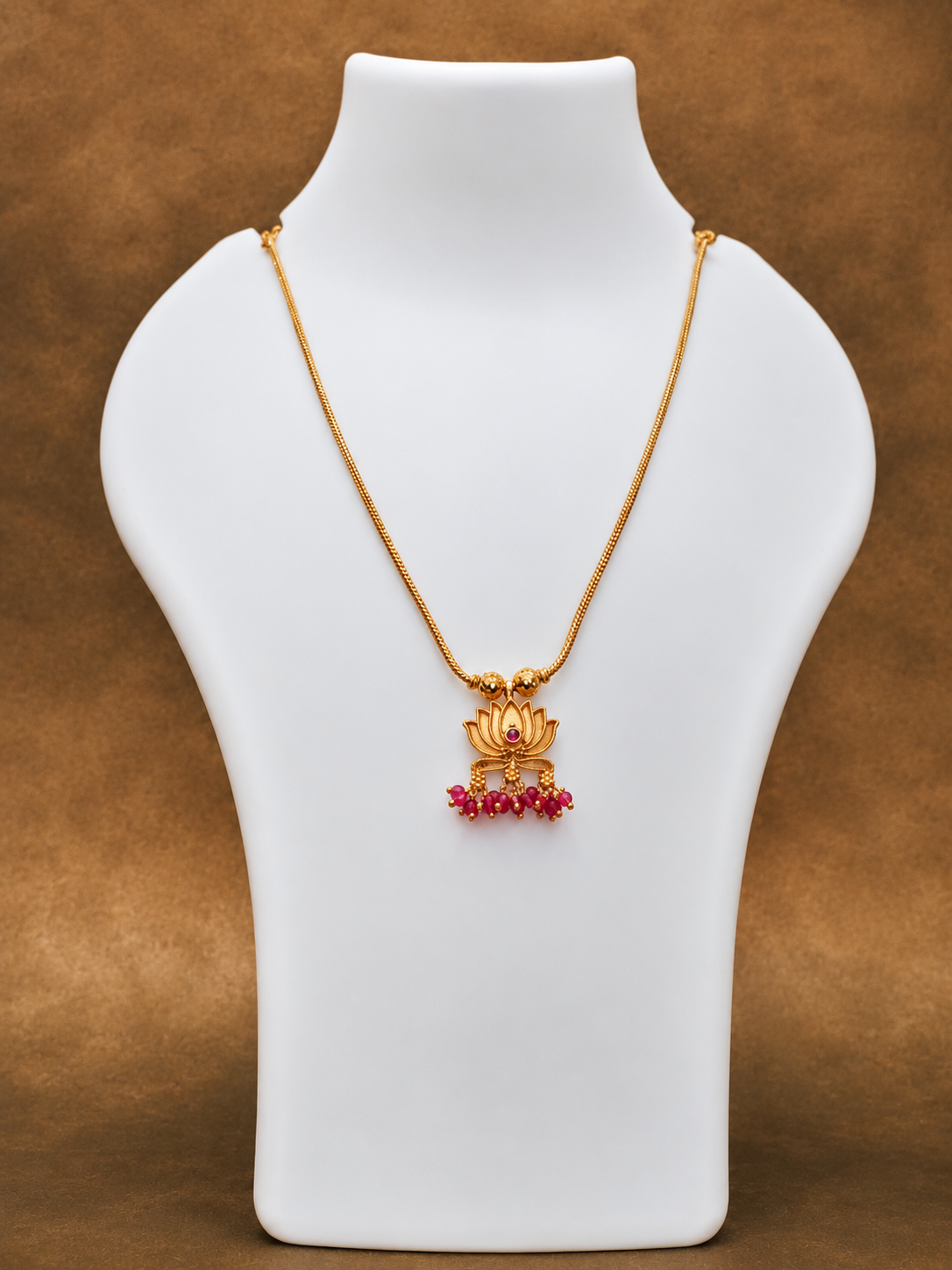 Lotus Pendent Chain - SRIDHYA Jewellers