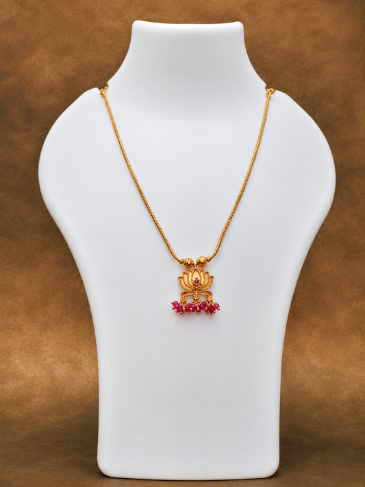 Lotus Pendent Chain - SRIDHYA Jewellers