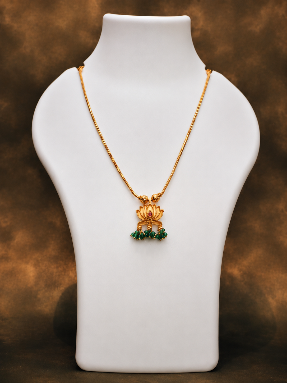 Lotus Pendent Chain - SRIDHYA Jewellers