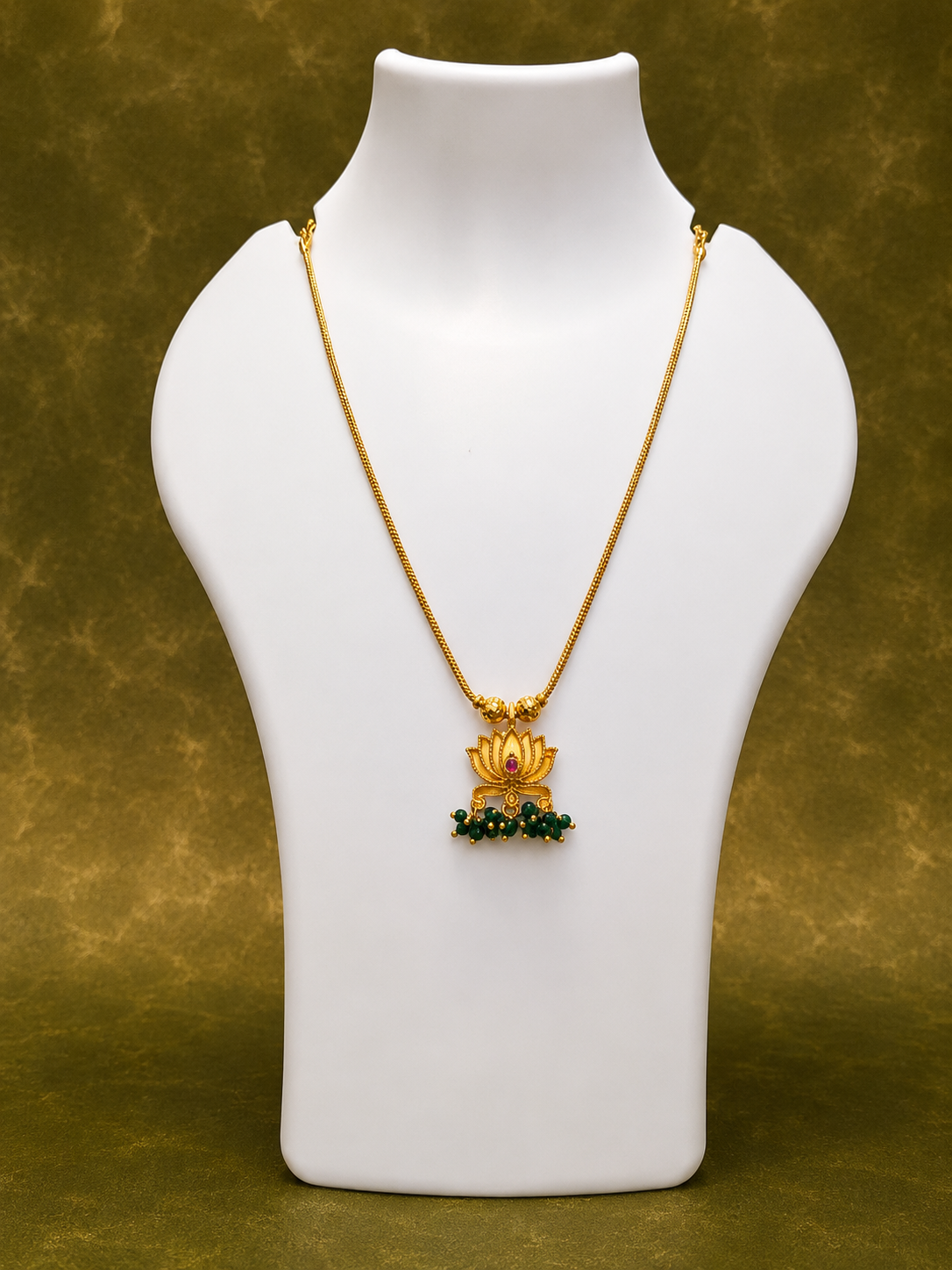Lotus Pendent Chain - SRIDHYA Jewellers