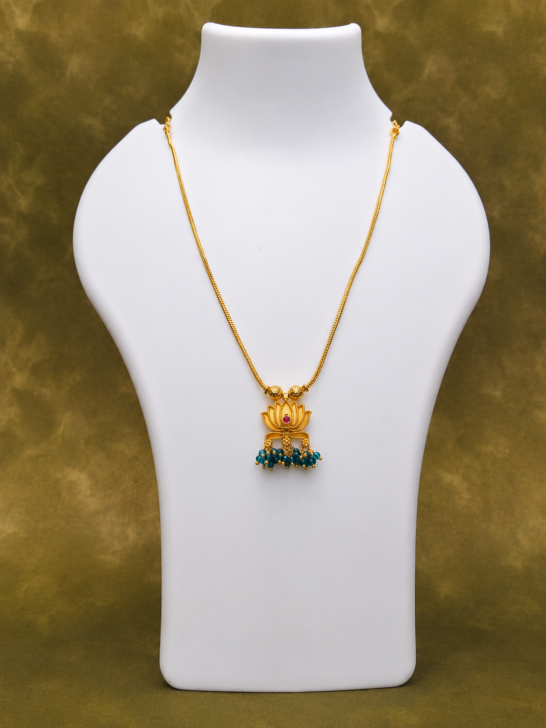Lotus Pendent Chain - SRIDHYA Jewellers