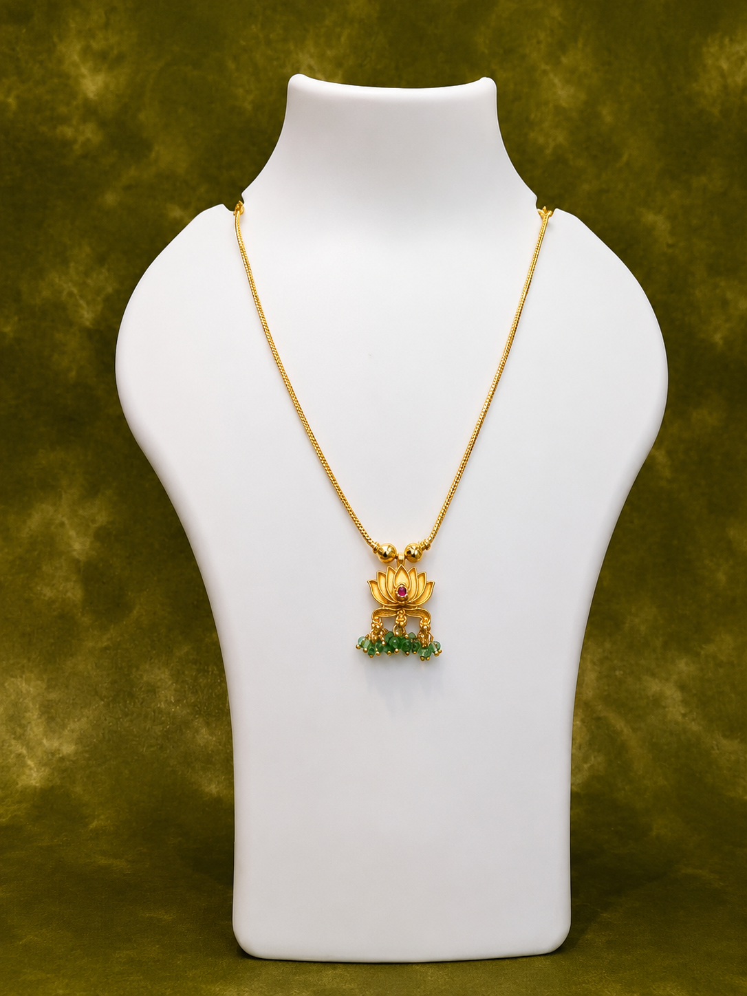 Lotus Pendent Chain - SRIDHYA Jewellers
