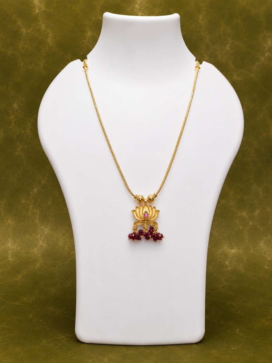 Lotus Pendent Chain - SRIDHYA Jewellers